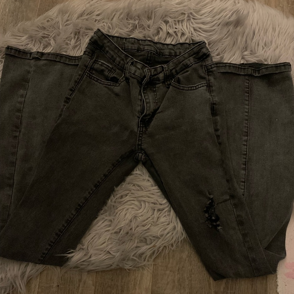 Black flare jeans